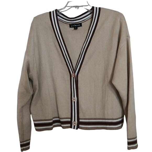Social Scene Varsity Sweater Cardigan size Medium - Picture 1 of 2